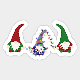 Gnomes with Christmas lights Sticker